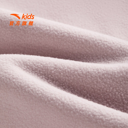 ANTA children's jacket for girls and boys spring new hooded polar fleece water-repellent woven thick coat American brown/pink lilac-3 130