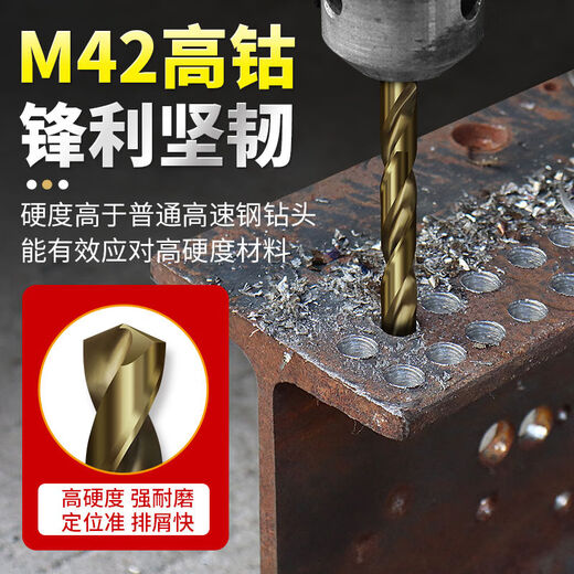 Wing Fantasy High Cobalt 42 Twist Drill Electric Drill Straight Shank Drill Bit High Hardness Iron Box 19 Pieces Cobalt Twist Drill