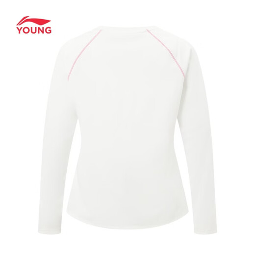 Li Ning Children's Clothing Children's Long Sleeve T-Shirt for Girls and Adults Sunscreen Skin Friendly Soft and Comfortable Top T-shirt YTLW004 White-1 120