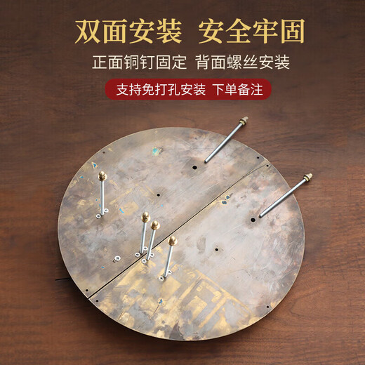 He Jiagong antique door lock handle hand-style copper door knocker villa courtyard wooden door bolt latch handle 30cm ordinary bronze color - (base card 1.5mm)