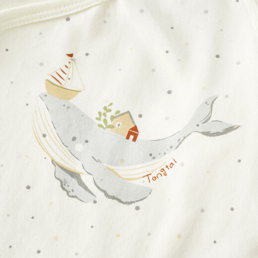 Tongtai (TONGTAI) baby jumpsuit spring and autumn pure cotton newborn crawling suit newborn baby crawling suit butterfly vest monk suit blue 59cm