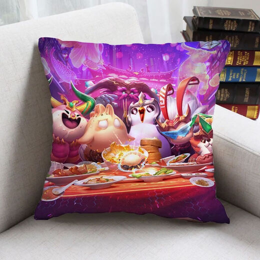 Jiuyao Genting Game Golden Shovel Battle Pillow LOL League of Legends Bedside Car Lumbar Cushion Sofa Living Room Cushion DAP20 40*40 cm (pillow core + pillow case)