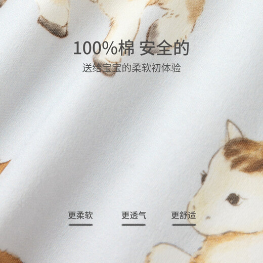 Koala Nose Koala Nose Super Cute Powerful Cute and Stylish Newborn Soft Cotton Year of the Horse Western Style Onesie for Newborns in All Seasons Phantom Blue 52cm