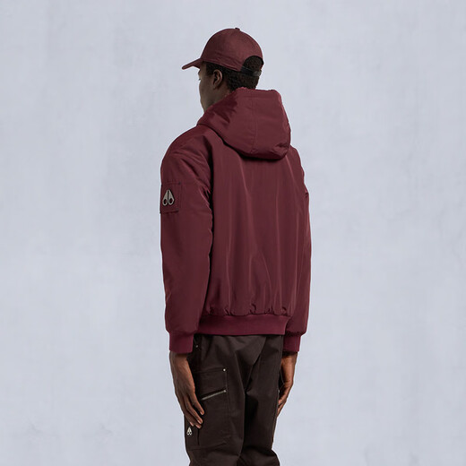 Moose Knuckles men's ROLAND reversible jacket, imitation fur reversible, cold-resistant and warm, trendy luxury casual jacket, dark red S