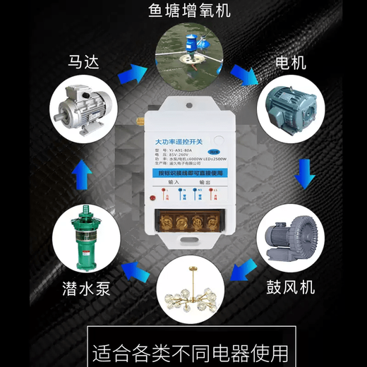 Remote wireless remote control switch water pump motor intelligent controller 220V remote control power supply 380v high power gate 220V-3000 watts 30A with 1 1000 meter remote control