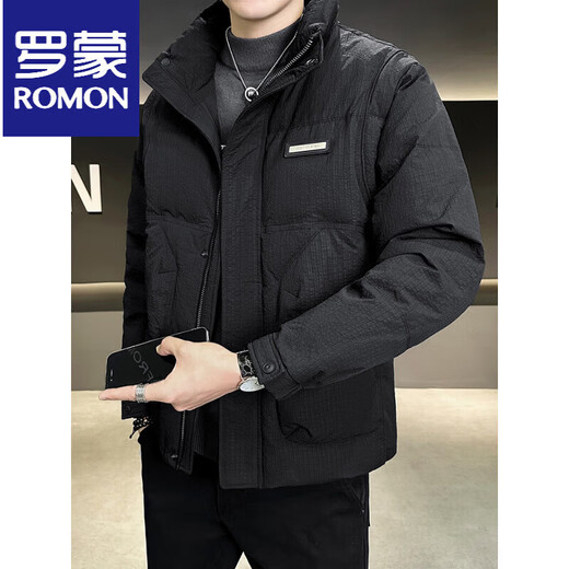 ROMON холодостойкий пуховик для мужчин зимой утолщенный 2025 новый стиль новая ткань легкая и короткая куртка с воротником-стойкой кофейного цвета M