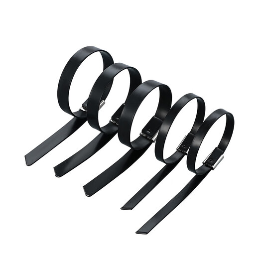 Stainless steel cable tie 304 spray-coated stainless steel cable tie self-locking 4.8MM/8MM marine cable tie metal anti-rust wire harness spray-coated 8MM*800MM 100 pieces per pack