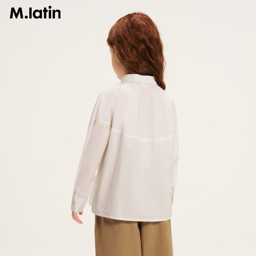 M.Latin Shopping mall same style M.Latin children's shirt 26 spring new style long-sleeved shirt for girls and boys, semi-bleached 130