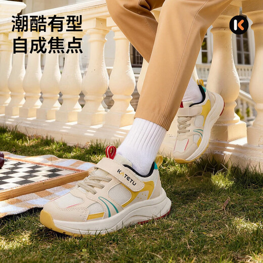 Carter Rabbit Children's Shoes Children's Sports Shoes 2026 Spring New Anti-slip Wear-Resistant Breathable Basketball Shoes Running Shoes White Yellow 24 Inner Length About 15.5cm Foot Length About 14.1-14.7