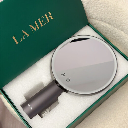 Espejo cosmético Espejo de maquillaje con luz LED Espejo de escritorio Celebridad de Internet Espejo de maquillaje inteligente Caja exterior de recuerdo de regalo + Espejo inteligente gris + Bolsa de compras + Espejo 5x