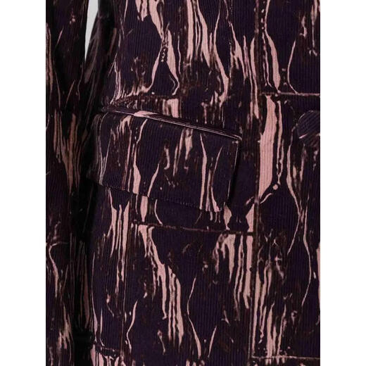 DRIES VAN NOTAN Chaqueta de mujer Chaqueta cálida de algodón antiarrugas estampada para ir al trabajo Chaqueta de negocios Simple Morado Talla única |38