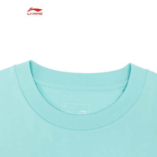 Li Ning children's clothing round neck pullover short-sleeved cultural shirts for men and women 26 new fashion printed casual versatile sports T-shirts Jianshiqing-6 120