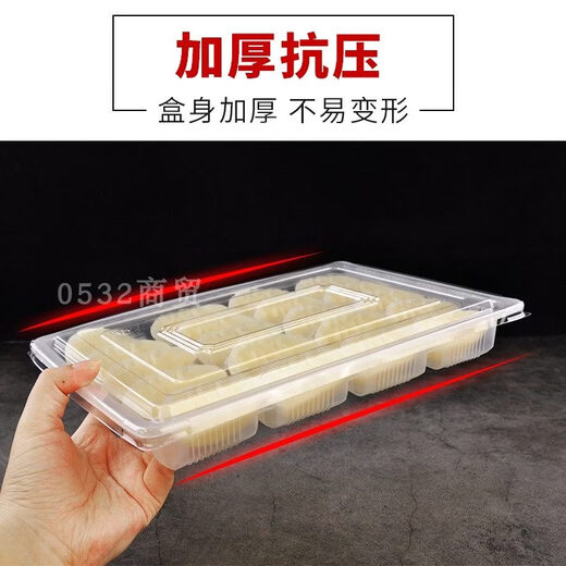 Tuojin imported high-quality dumpling box from Germany, disposable quick-frozen dumpling take-out packaging box, special compartment for freezing box, 20-grid transparent + ultra-transparent anti-fog cover, 10 sets