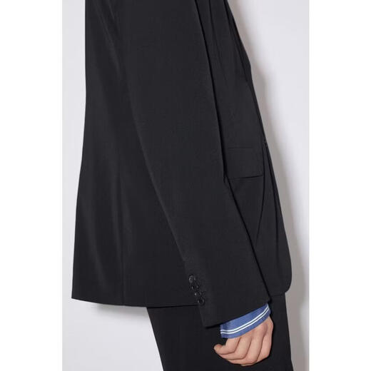 Acne Studios Men's Suit Warm Anti-Wrinkle Polyester Commuting Business Jacket Simple Black One Size | EU-52