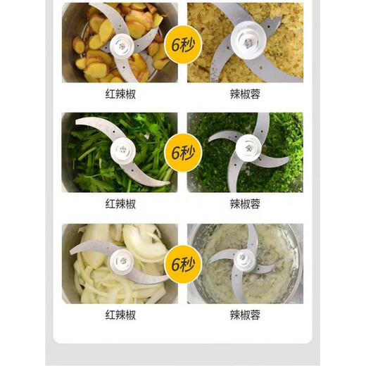 Commercial garlic mince, garlic masher, electric garlic garlic press, household garlic mincer, garlic mince, minced ginger and garlic artifact, 2-speed stainless steel 2 sets of knives, 2000ml