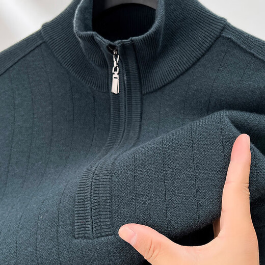 Year of the Horse zodiac year red 100% pure wool sweater men's turtleneck sweater New Year middle-aged sweater warm and thick style dark red XL 180/115