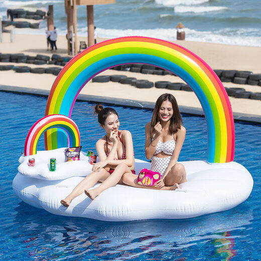 Miruo Grand flotteur de nuages ​​gonflables épais sur le lit d'eau arc-en-ciel chaise salon de natation