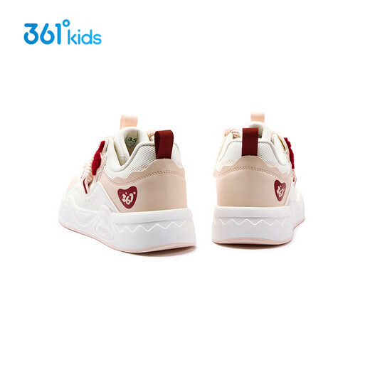 361 Shopping mall same style children's shoes girls sports sneakers 2026 spring new big children's fashionable casual bread shoes feather white/peach juice pink/rich red 33