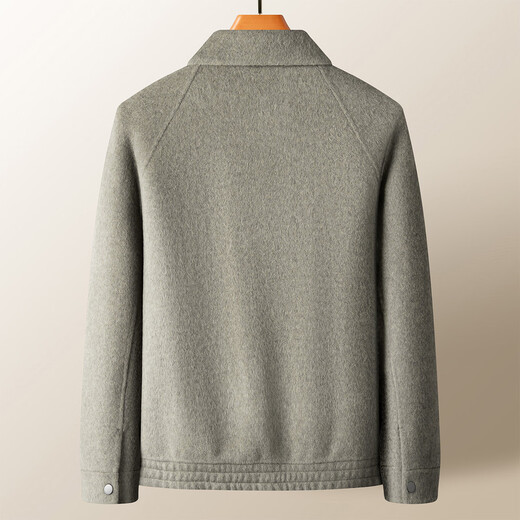 Rich 70 sheep wool double-sided woolen spring and autumn executive jacket warm lapel zipper woolen jacket men's coat