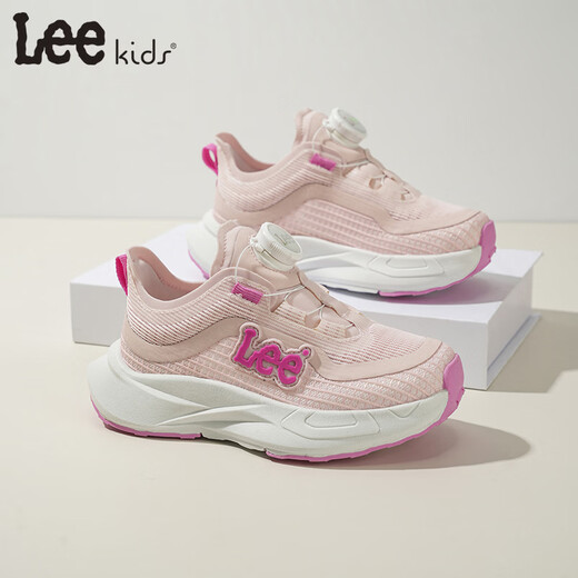 LEE KIDS children's shoes spring new children's running shoes boys fashion thick-soled sports dad shoes girls pink 32
