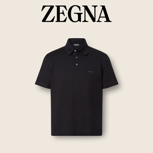 Zegna men's spring and summer new black cotton short-sleeved Polo shirt black 46 (XS/S)