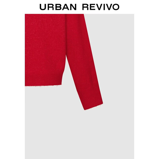 UR2026 Spring New Women's Trendy Red Strap One-Neck Sweater UWJ960024 Big Red XS