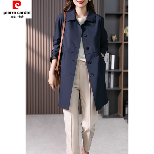 Pier Cardin la belle veste populaire de cette année pour la mode féminine et la mode de la mère d'âge moyen à la mode, le nouveau printemps et l'automne décontractés de vent marine bleu marine M [100jin [Jin est égal à 0,5 kg]]]