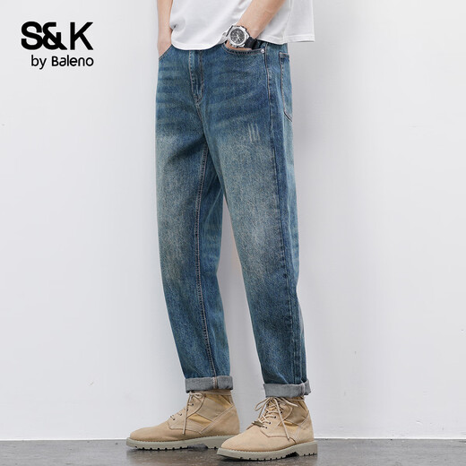 Baleno S&K series American trendy brand retro jeans autumn and winter new casual versatile slim men's trousers
