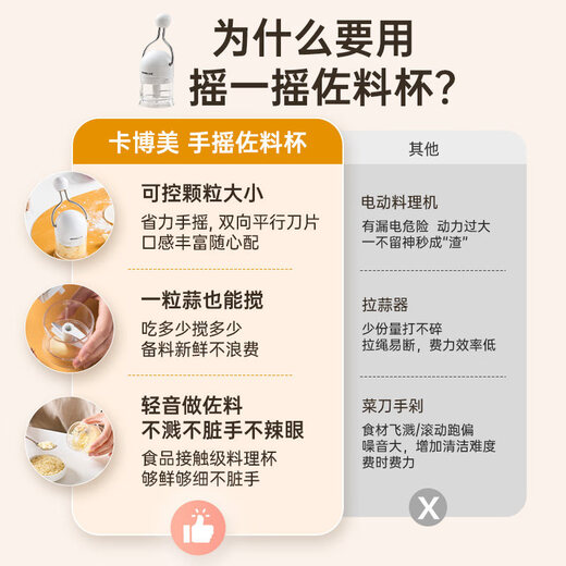 Cabome manual garlic puller multifunctional chopper household mini seasoning garlic pounding garlic minced garlic cutting artifact white