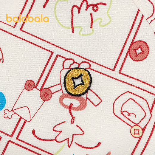 Balabala shopping mall same style children's clothing children's sweatshirt boys 2026 new spring and autumn cartoon illustration top white red tone 00316 110