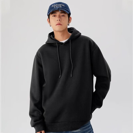 MINISO Spring Sweatshirt Men's Palm Green Youth Round Neck Loose Casual American Simple High-end Men's Large Size Long Sleeve Black (mt Future Imagination Chest Label) S/165 (Strict Quality Control)