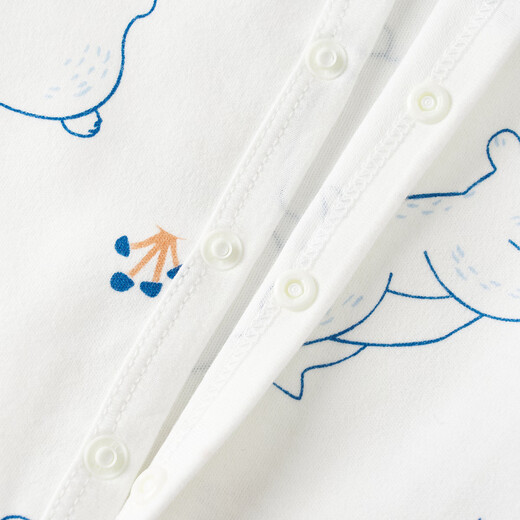 Tongtai (TONGTAI) baby jumpsuit spring and autumn pure cotton newborn clothes baby bodysuit boneless crawling suit pajamas blue 73cm