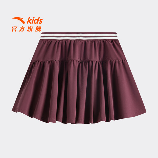 ANTA children's skirt, big girl's skirt, 26 summer trend pleated sports and leisure mall same style 362628311 burgundy purple-2 130 cm