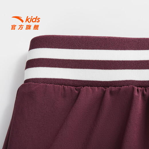 ANTA children's skirt, big girl's skirt, 26 summer trend pleated sports and leisure mall same style 362628311 burgundy purple-2 130 cm