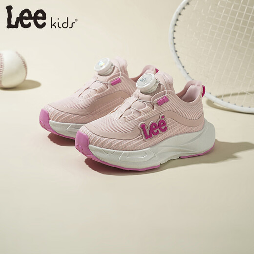 LEE KIDS children's shoes spring new children's running shoes boys fashion thick-soled sports dad shoes girls pink 32