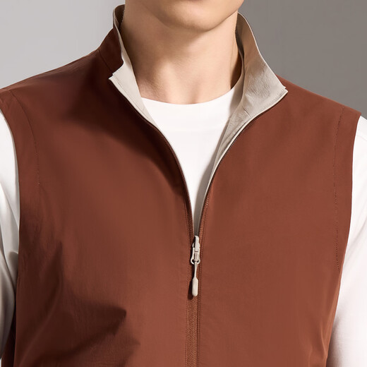 Antonio reversible early spring men's light and comfortable stand-up collar vest fashion simple short waistcoat vest for men off-white M /48 170/88A