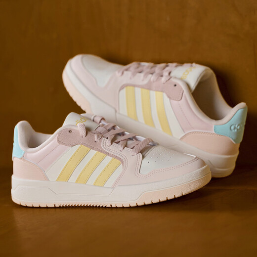 Adidas ENTRAP American campus style sports youthful retro basketball style sneakers for men and women Adidas milky white/orange pink/lotus root pink/blue green/yellow 37