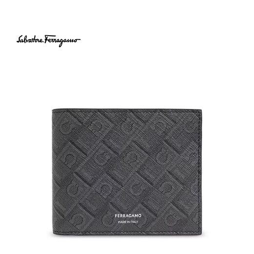 Ferragamo SS26 Luxury Men's Letter Bifold Wallet Gray One Size