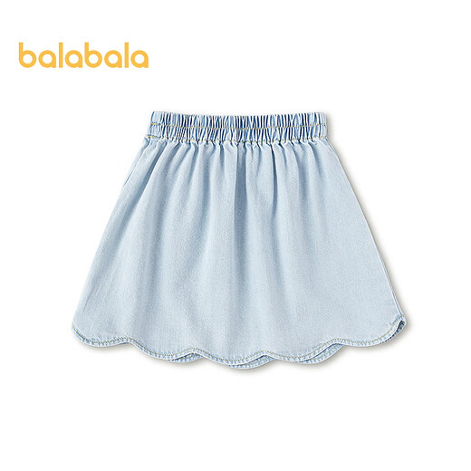 BALABALA Shopping mall same style BALABALA children's clothing children's short skirt girls 2026 new spring and autumn pure cotton embroidered skirt denim light blue 88101 90