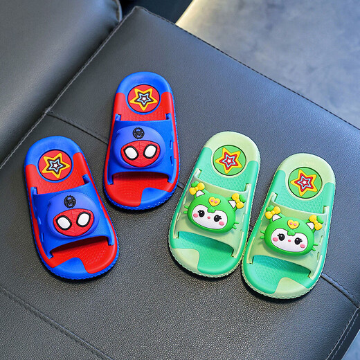 Internet celebrity children's slippers for boys and girls in summer cartoon cute non-slip indoor bathing soft bottom baby slippers brown 17.5 inner length 17cm 26-27 size