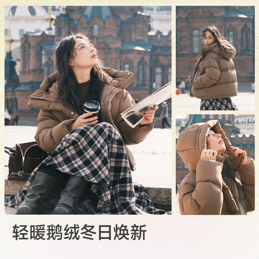 Meili City Tan Jianci's same style warm swan series puff short down jacket women's trendy casual style Korean version new 007 Berlin Blue S