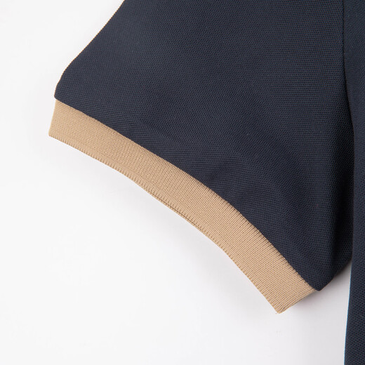 Hush Puppies Children's Clothing Children's Boys 2026 Spring and Summer New Classic Plaid Casual Comfortable Contrast Color Short-Sleeved Polo Shirt Navy Blue 150 cm