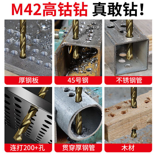 Wing Fantasy High Cobalt 42 Twist Drill Electric Drill Straight Shank Drill Bit High Hardness Iron Box 19 Pieces Cobalt Twist Drill