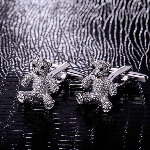 Cufflinks (KFLK) silver bear French shirt cufflinks boys' animal shirt cuff buttons metal women's cufflinks Cufflinks K191