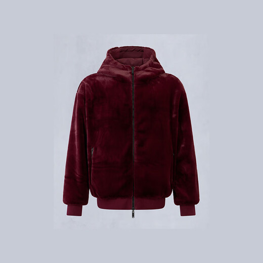 Moose Knuckles men's ROLAND reversible jacket, imitation fur reversible, cold-resistant and warm, trendy luxury casual jacket, dark red S