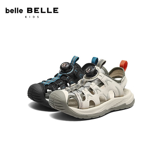 Belle Breathable Hollow Sandals Children's Shoes 2026 Summer New Shopping Mall Casual Sports Sandals V6226B66 Black 29