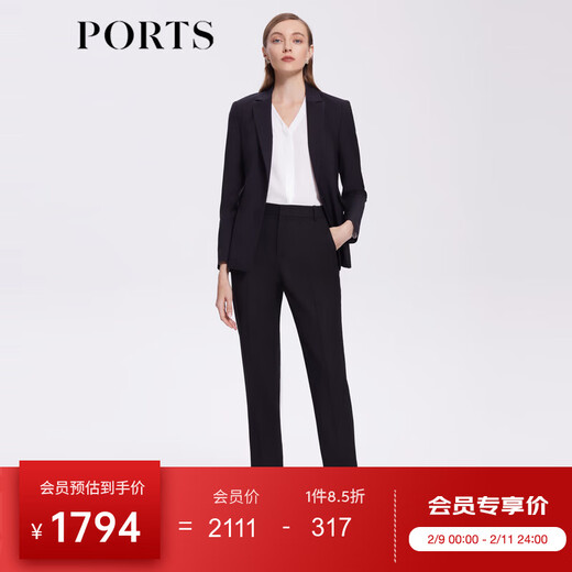 PORTS early spring new women's workplace casual small suit ALD8J008NWW050 black regular M (6)