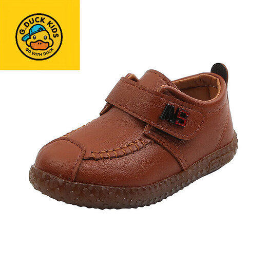 G.duck Little Yellow Duck New Children's Black Leather Shoes Kindergarten Boys' Single Shoes Elementary School Students' Soft-soled Casual Shoes Boys' Baby Shoes Black Single Liner Size 26/Inner Length 15.6cm