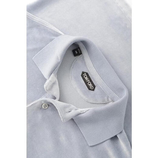 TOM FORD (TOM FORD) men's POLO collar T-shirt breathable and skin-friendly modal short-sleeved daily casual men's simple blue one size fits all | IT50