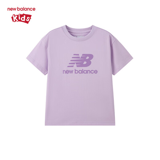 NEW BALANCE cool children's clothing for boys and girls 26 summer simple printed T-shirt ND7EG62013 blue 150